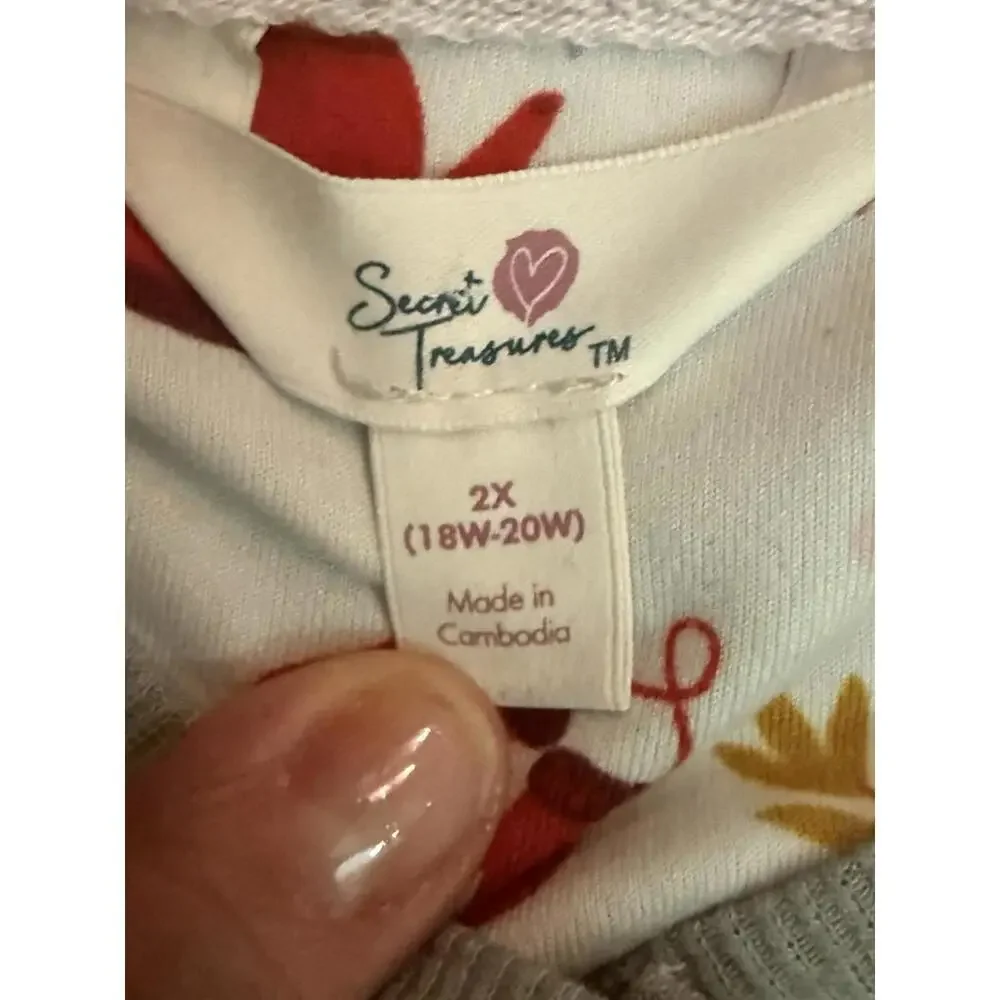 Secret Treasures 2 Pc Holiday Pajama Set 2XL 18-20 Ultra Soft - Picture 3 of 9